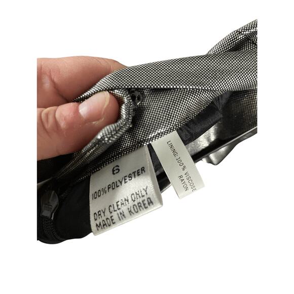 NWT Vintage Francesca of Damon Metallic Futuristic Wrap Front Pencil Skirt Sz 6 - Picture 2 of 5